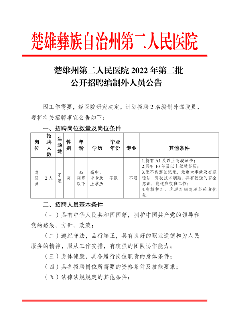 楚雄州第二人民医院2022年第二批编制外人员招聘公告-1.png